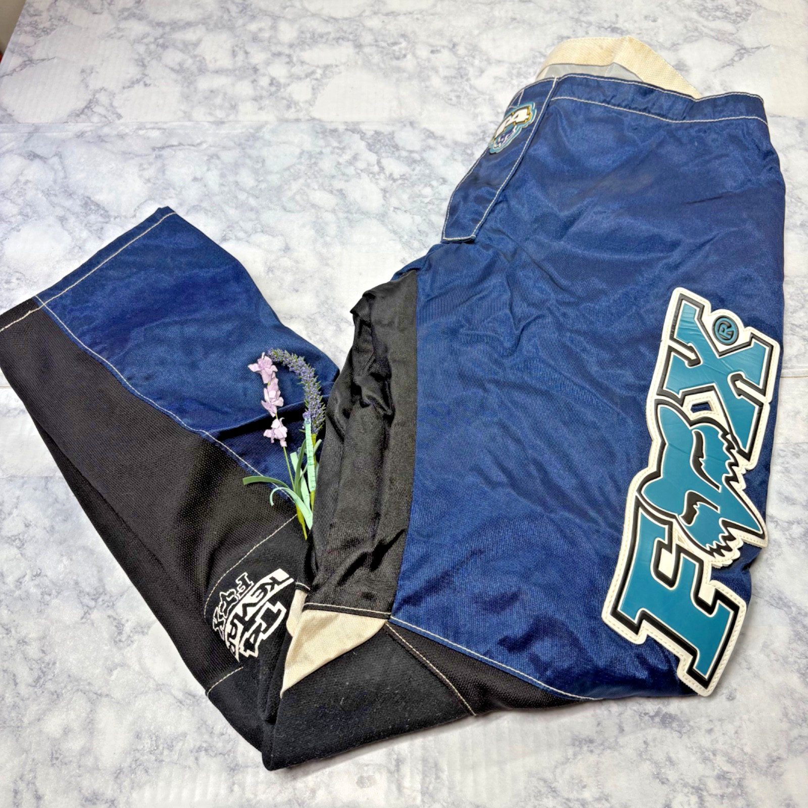 Vintage Fox Racing T4 Kev Blue Pants Moto Sport Size 38 Protective Safety