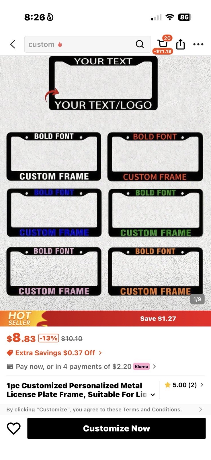 Custom-Made License Plate