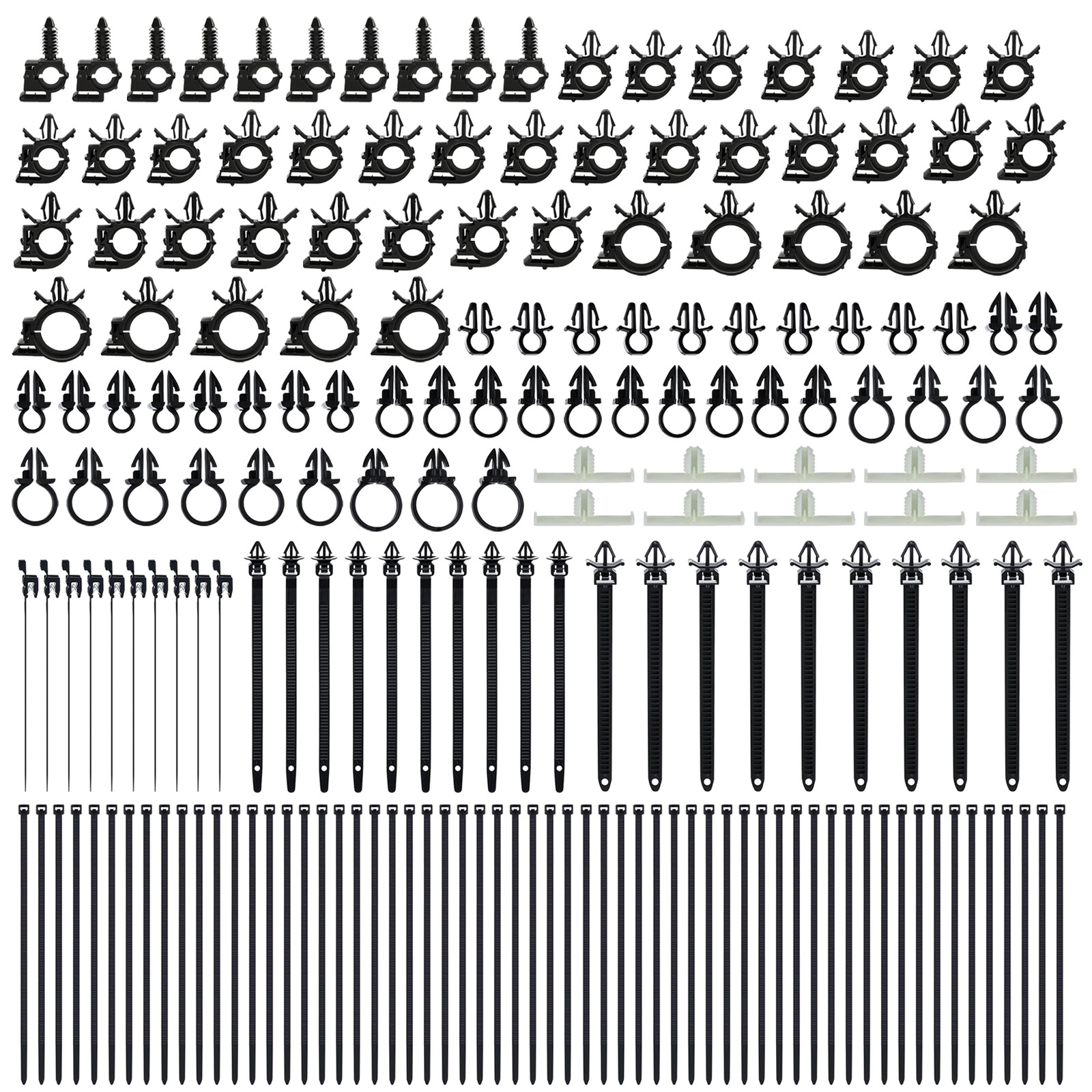 200pcs Wire Harness Clip Assortment 15 Sizes Nylon Cable Ties & Retainers for GM