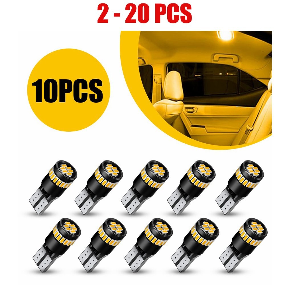 AUXITO 2-20X T10 168 2825 194 LED License Plate Lamp Lamps Super Bright AMBER B2