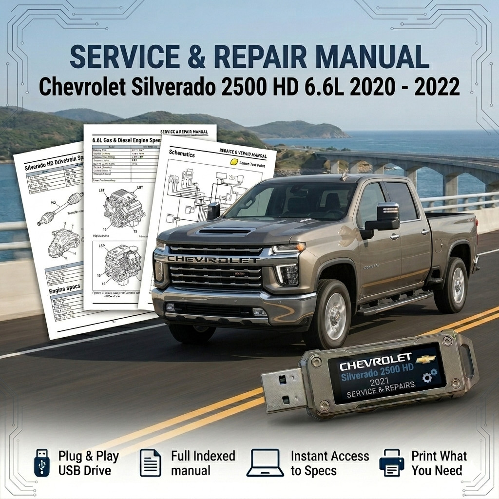 CHEVROLET SILVERADO 2500 HD 2020 2021 2022 SERVICE REPAIR WORKSHOP MANUAL USB