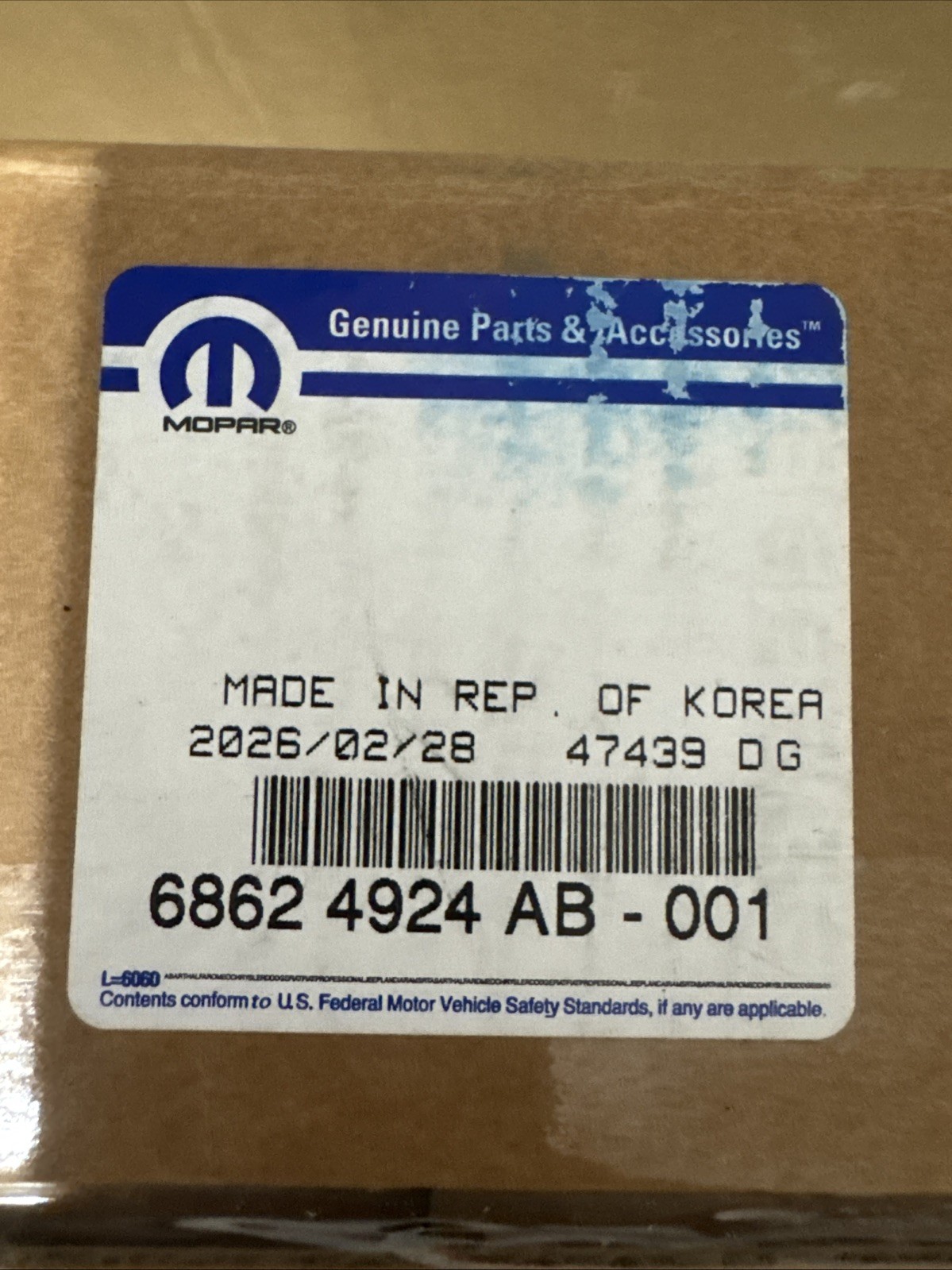 Genuine Mopar Brake Hub And Bearing Right 68624924AB