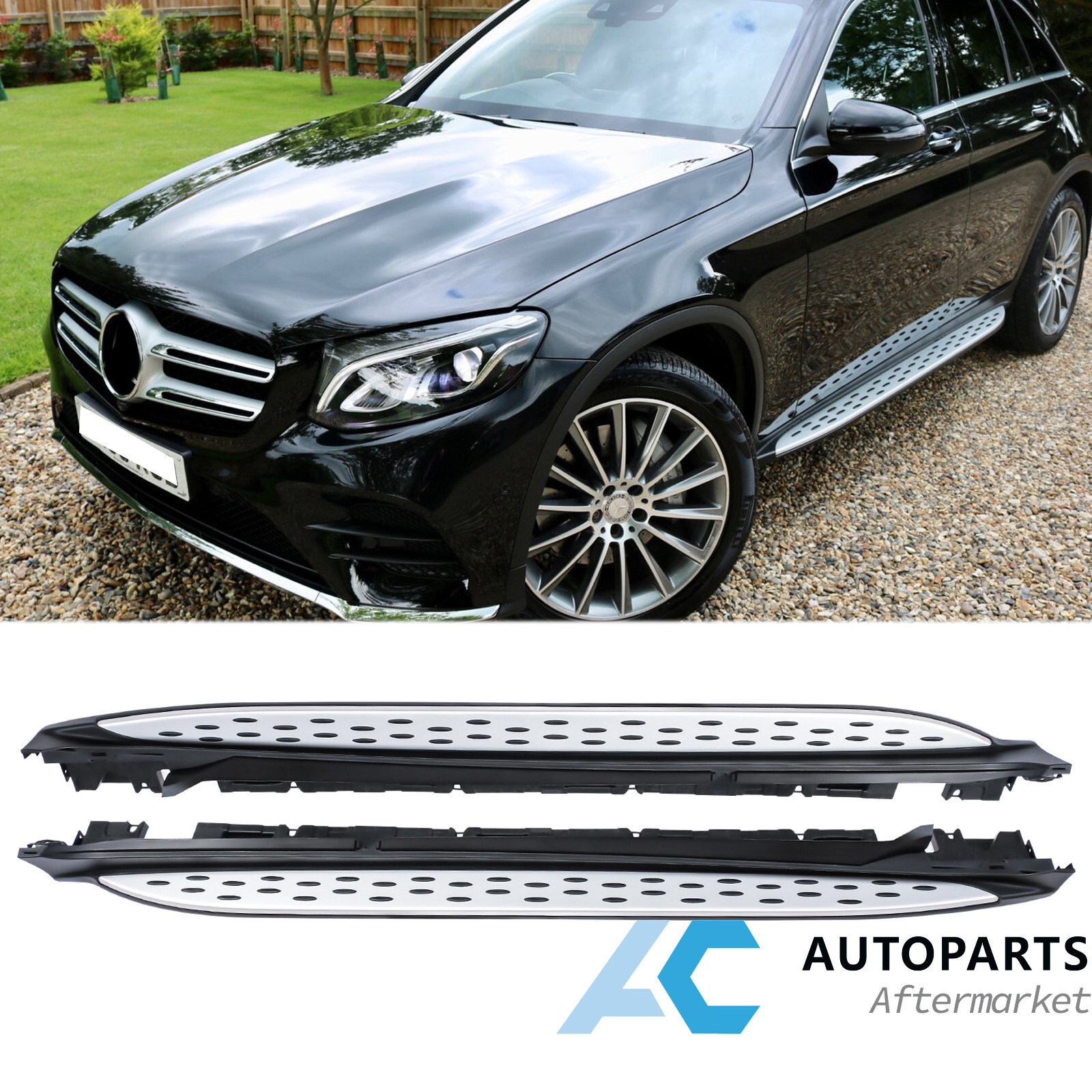 For 2016-2021 Mercedes GLC X253 GLC300 Running Boards Side Step Nerf Bar Silver