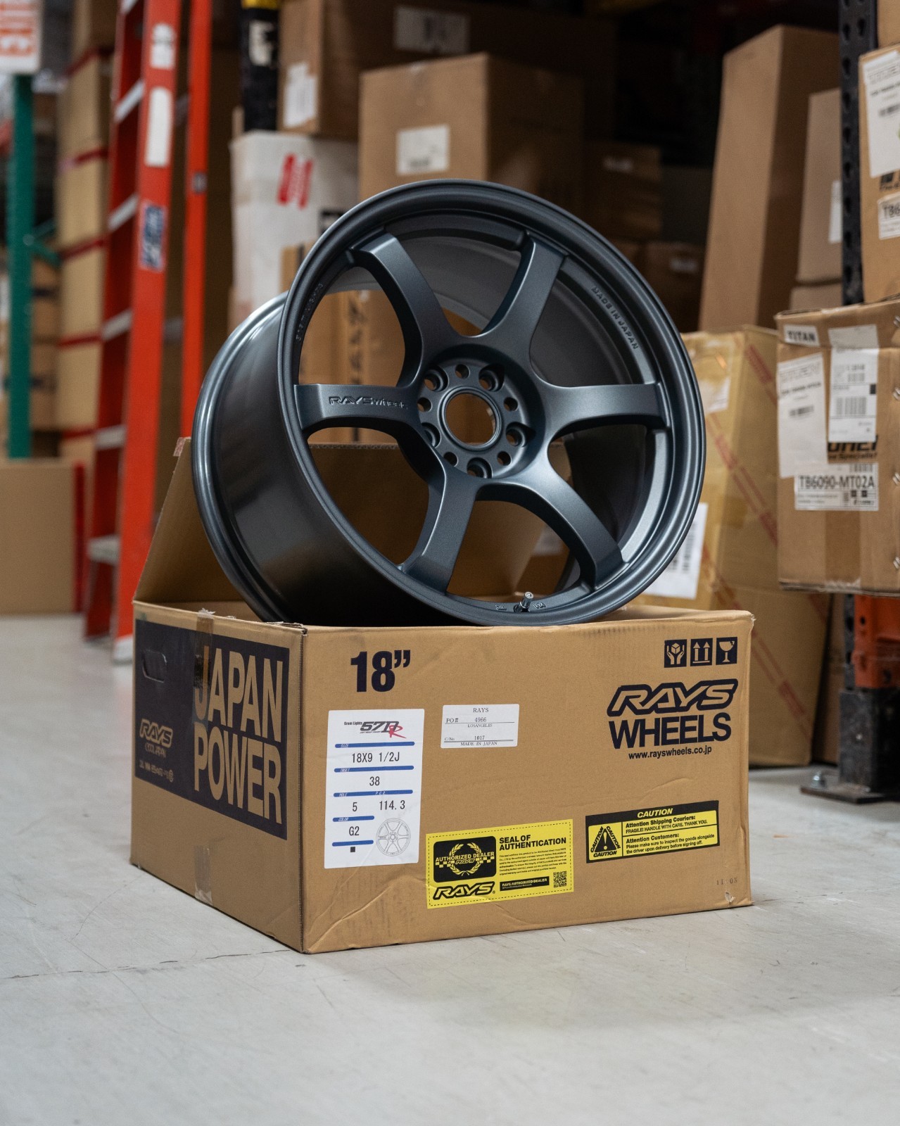 GRAM LIGHTS 57DR 18X9.5 +38 5X114.3 GUN BLUE 2 SET OF 4 WHEELS