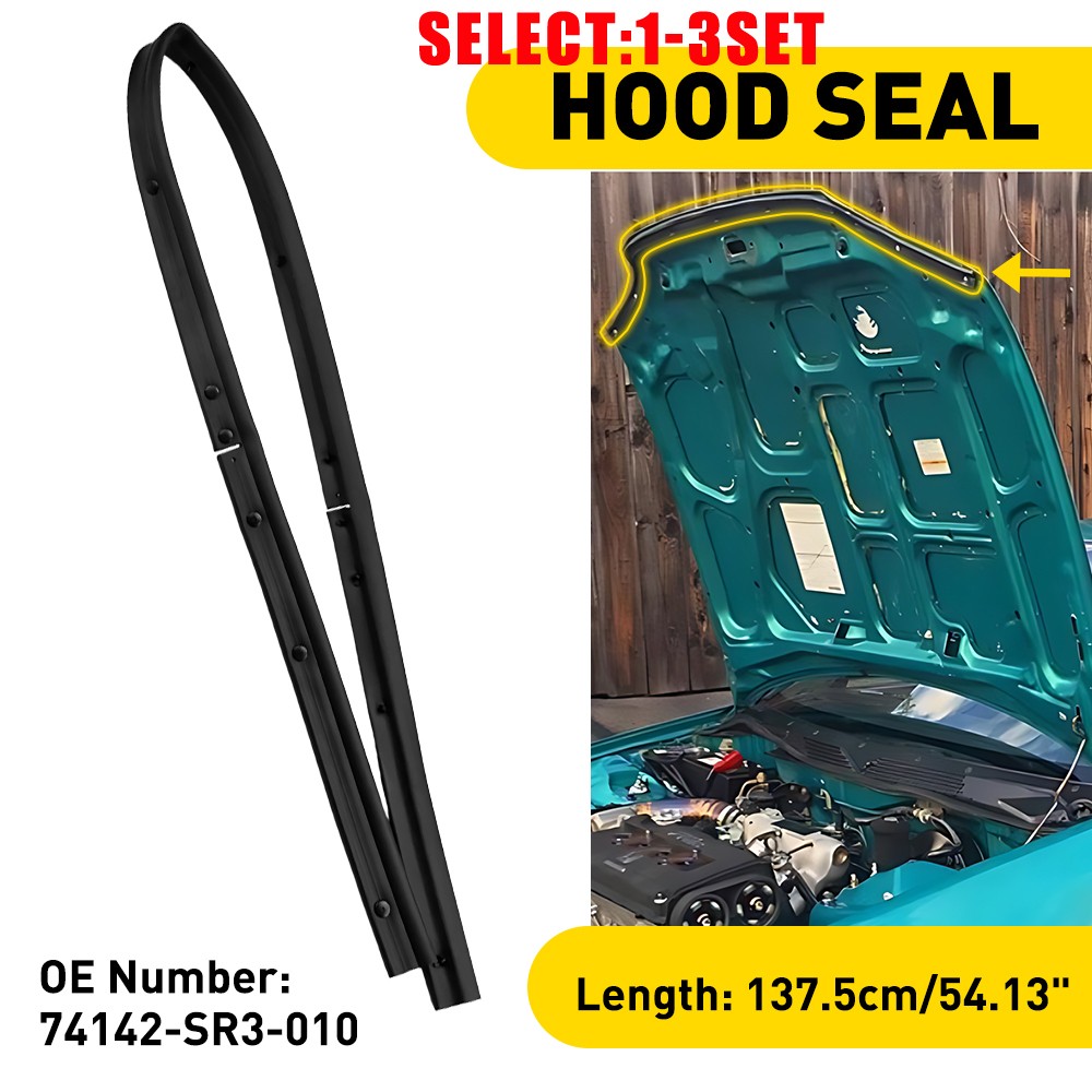 Fit Honda Civic EG 92-95 Front Hood Rubber Weatherstrip Seal 74142-SR3-010 1-3X