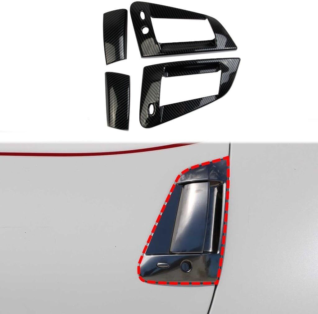 ​Carbon Fiber Style Exterior Door Bowl Handle Trim Cover Fit For Nissan 370Z