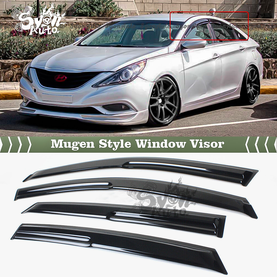 FITS 2011-2014 HYUNDAI SONATA 3D WAVY MUGEN STYLE WINDOW VISOR RAIN GUARD VENT FITS 2011-2014 HYUNDAI SONATA 3D WAVY MUGEN STYLE WINDOW VISOR RAIN GUARD VENT