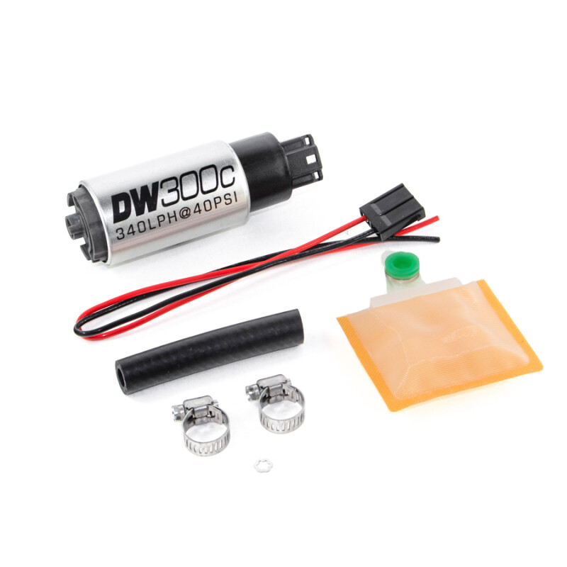 DeatschWerks 340lph DW300C Compact Fuel Pump w/ Universal Install Kit 
