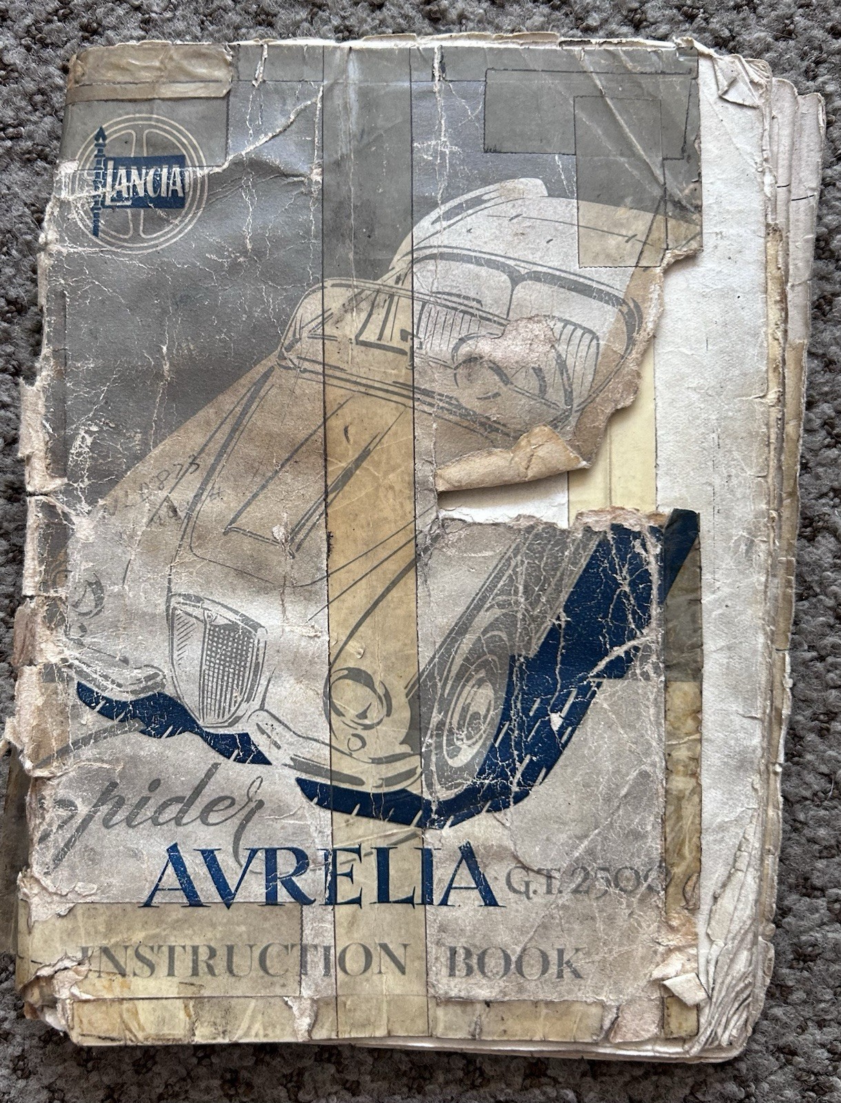 Vintage LANCIA AURELIA *Instruction Book* Spider GT2500 in ENGLISH 1960? Manual