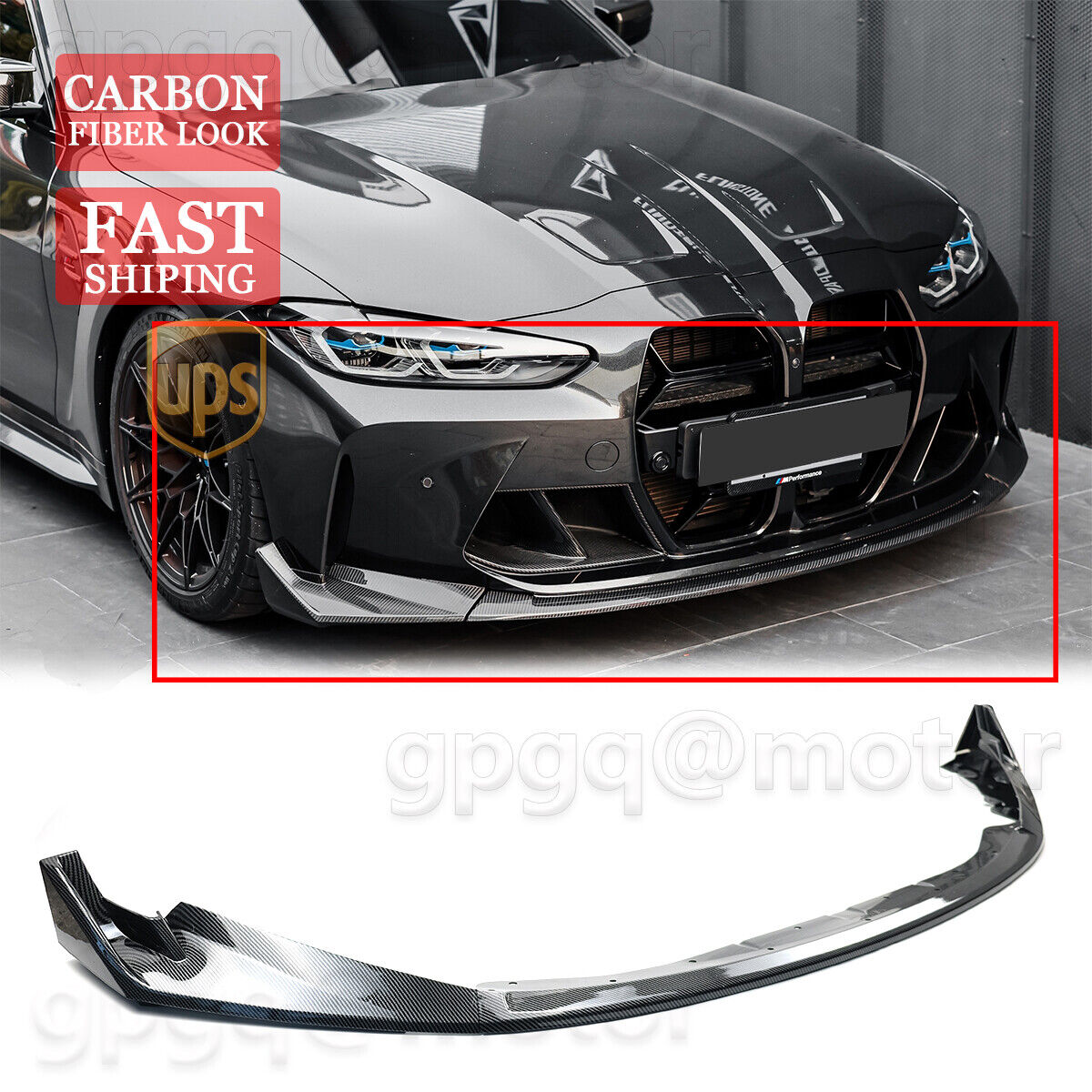 For BMW G80 M3 G82 G83 M4 2021-2024 CSL Style Carbon Fiber Front Bumper Lip Kit