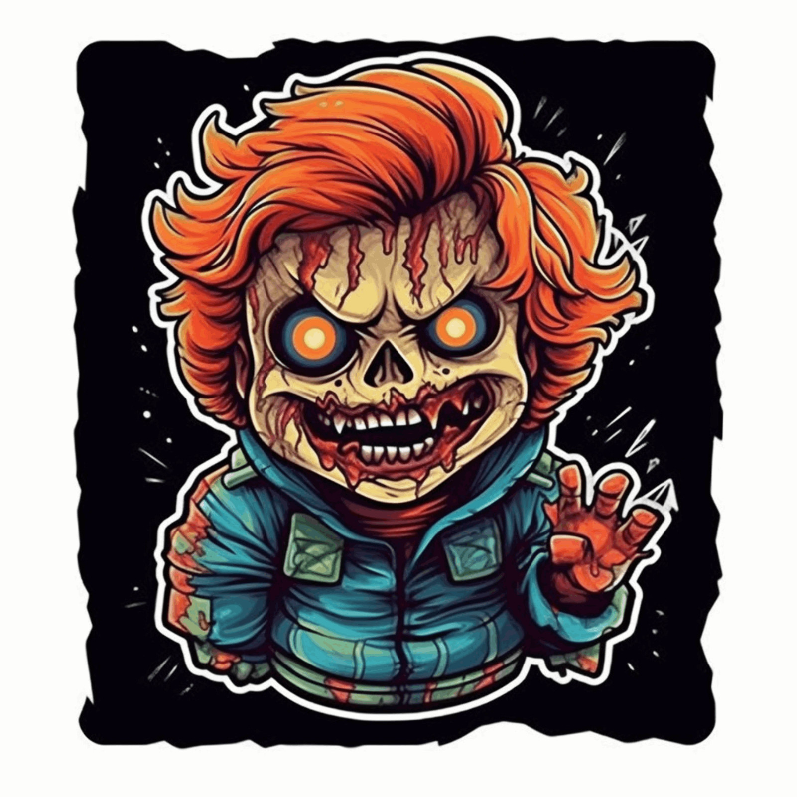 Halloween Zombie Sticker, Scary Decal Sticker, Decal for Car Truck Window