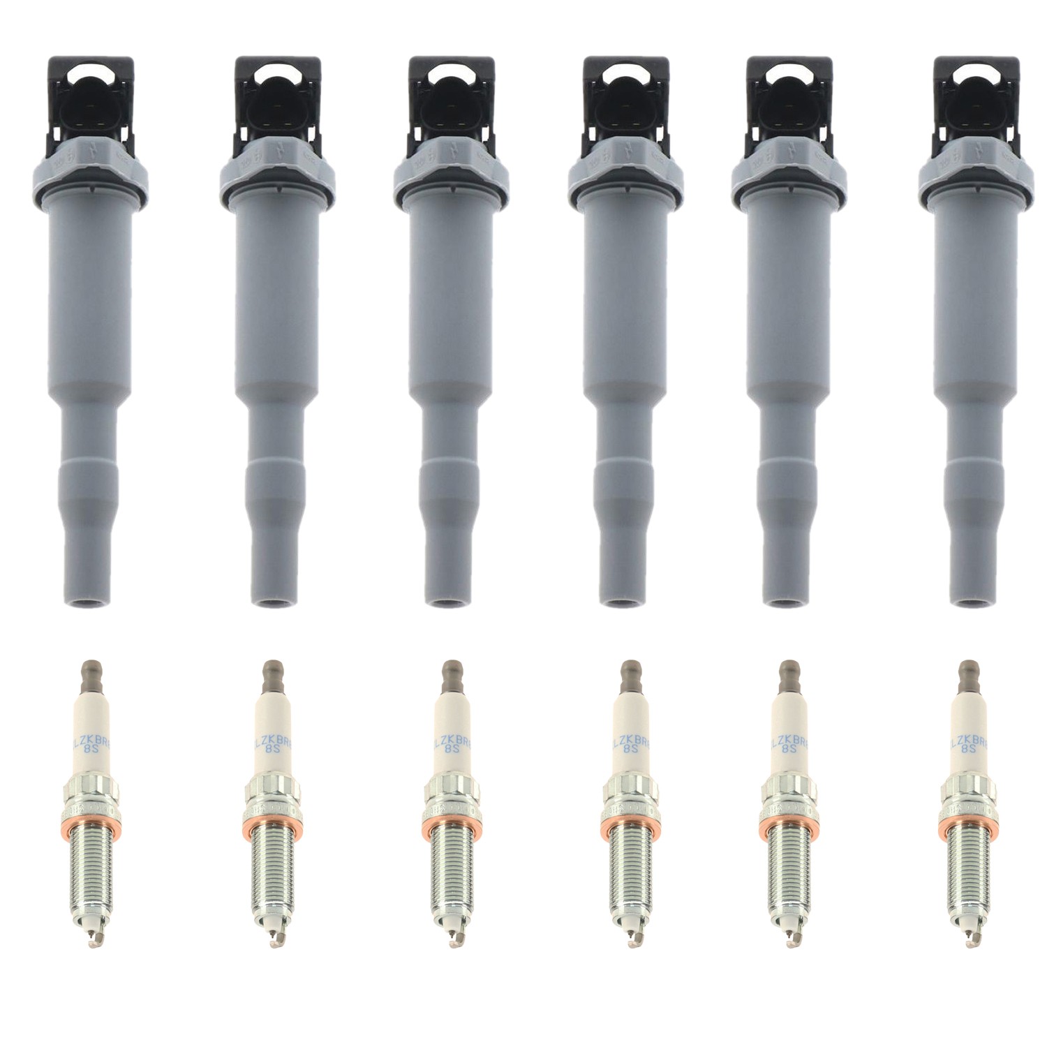 Bosch Ignition Coils and NGK Spark Plugs Kit for BMW 135is 2013 3.0L L6