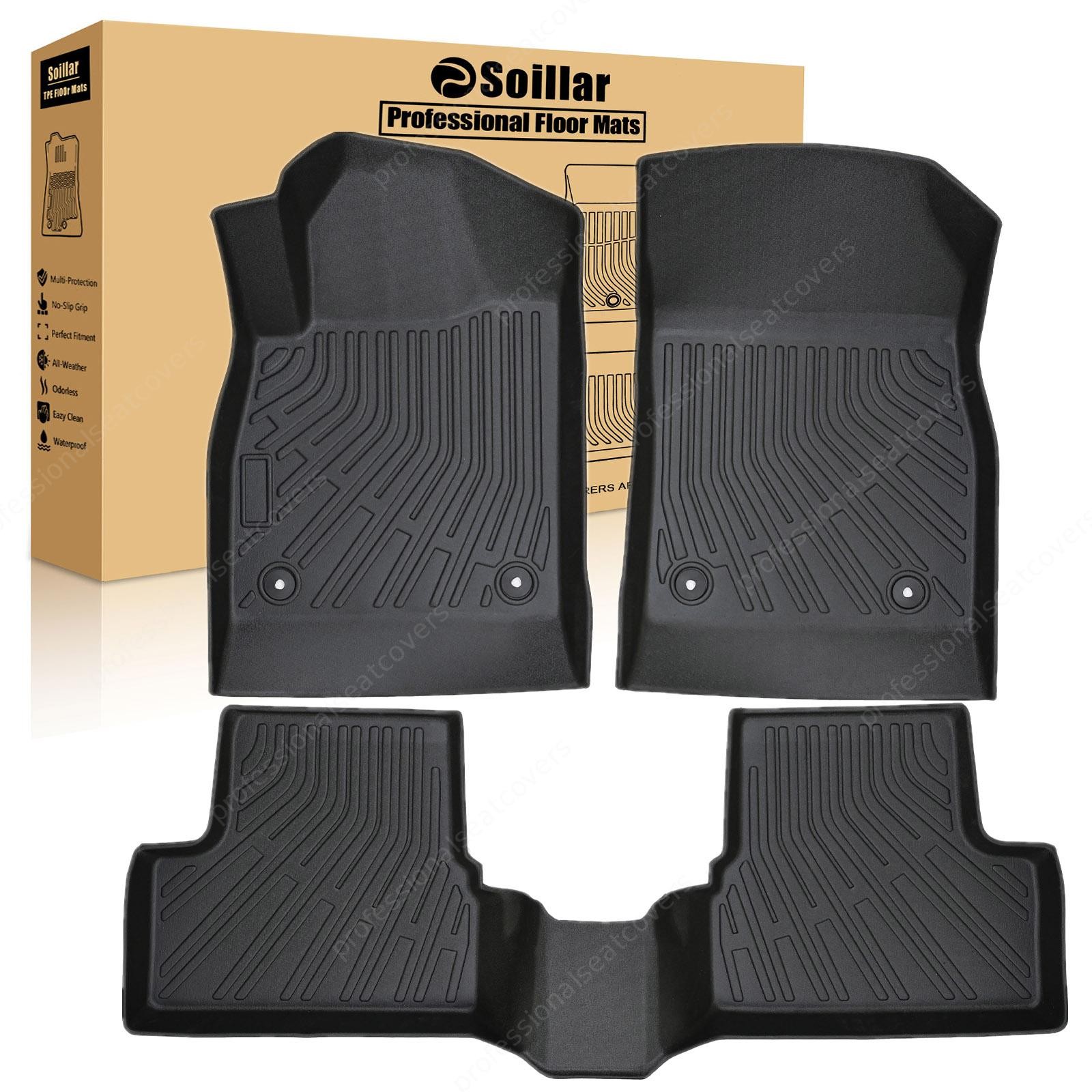 Fits 2011-2015 Chevrolet Cruze TPE 3D Front & 2nd Row Floor Mats Liner Set Black