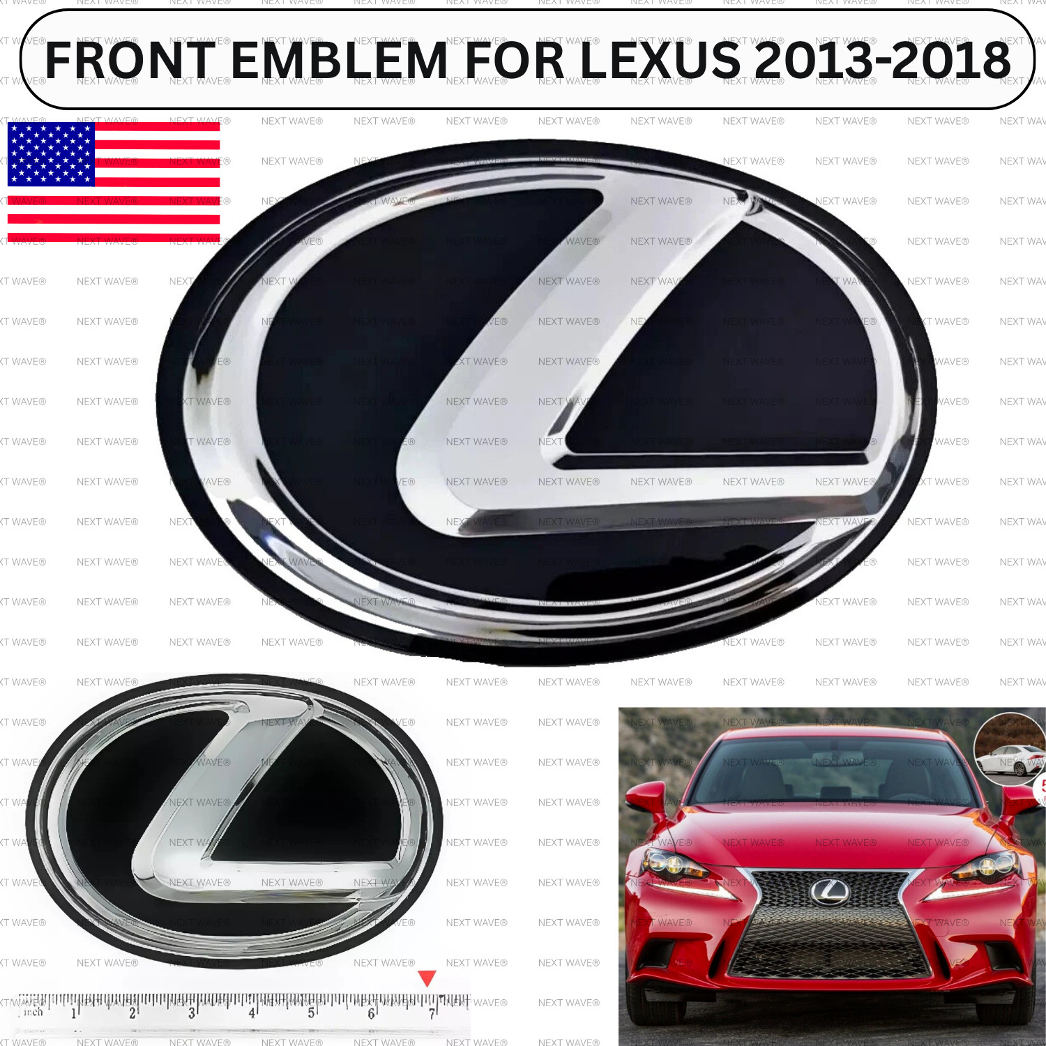Lexus Front Emblem Black Fits IS250 IS350 GS350 RX350 ES350 2013-2018 Grille Log