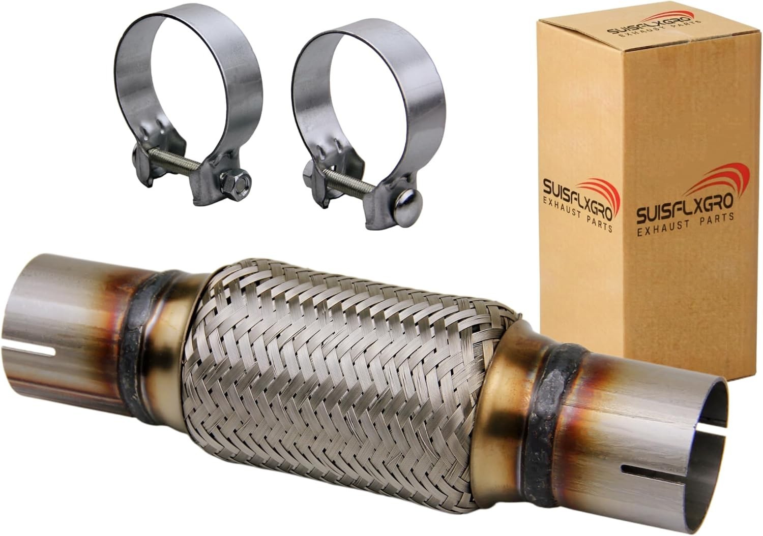 Universal 100% Stainless Steel Exhaust Flex Pipe - Durable Heavy Duty Solution