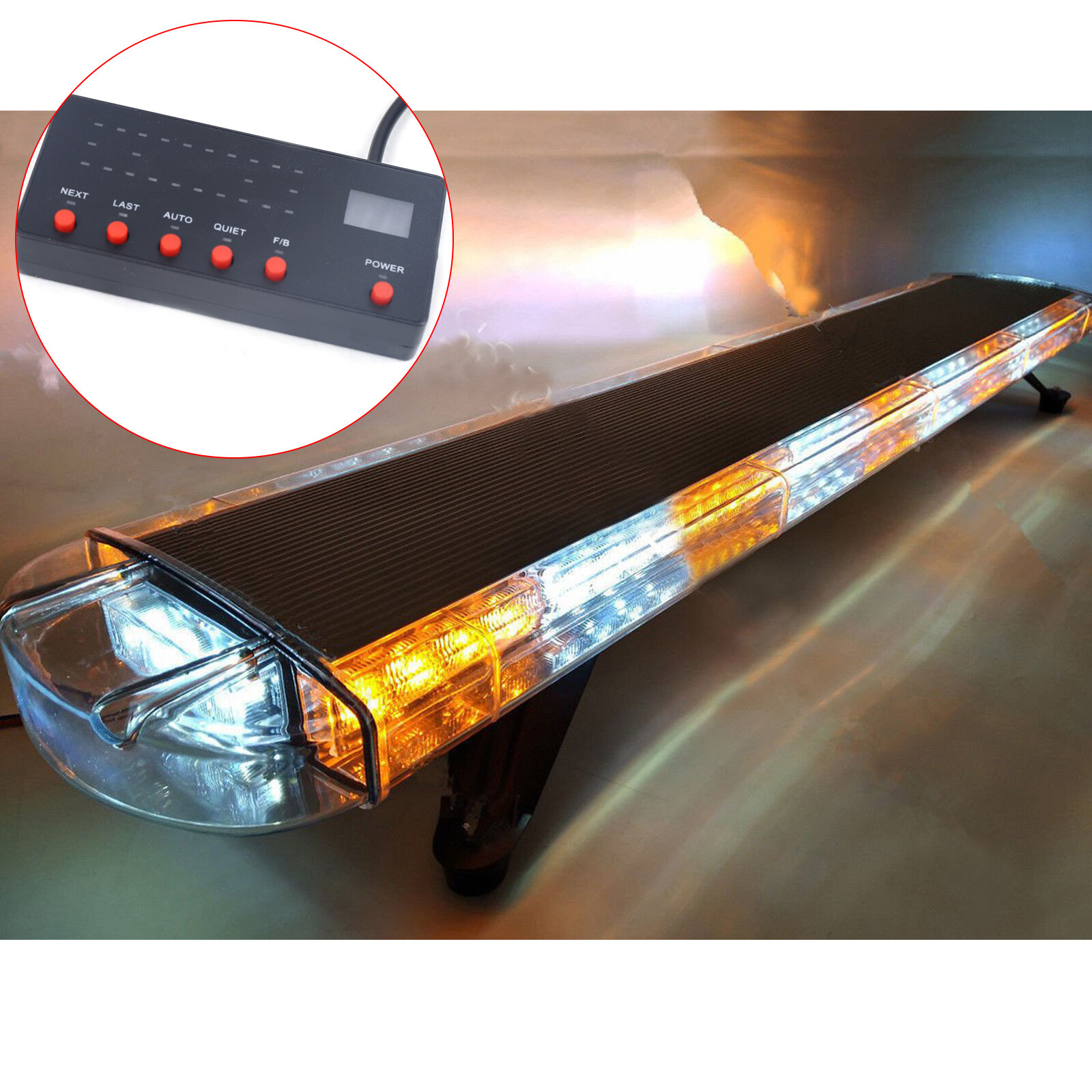 52 Inch 96-LED Light Emergency Beacon Warn Light Bar Tow Truck Response Strobe