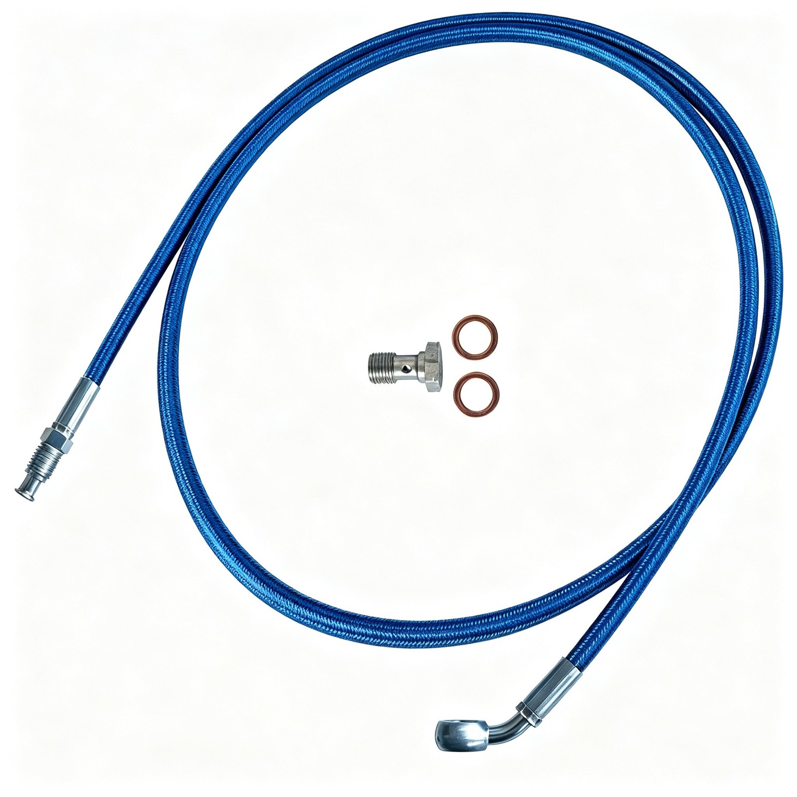 Complete Stainless Braided Clutch Line Master To Slave For 02-06 Acura RSX Blue