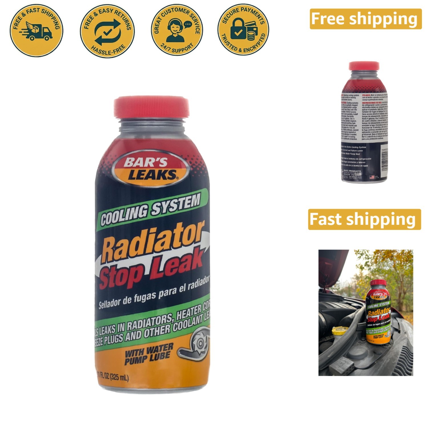 11 oz Radiator Stop Leak -  Dissolved Formula for All Vehicle Types
