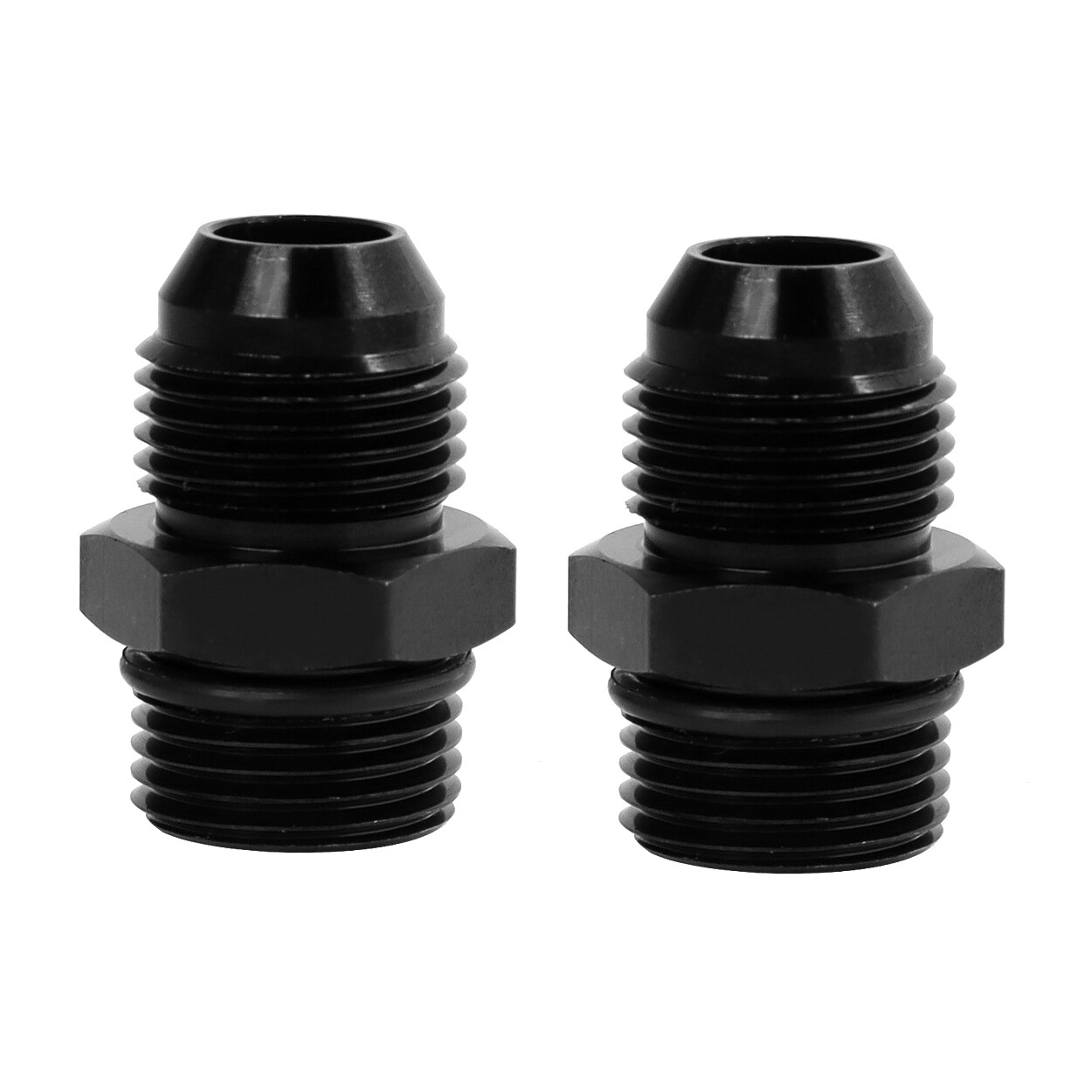 ORB O-ring AN12 12AN to AN12 12AN Male Adapter Fitting Black Pack of 2