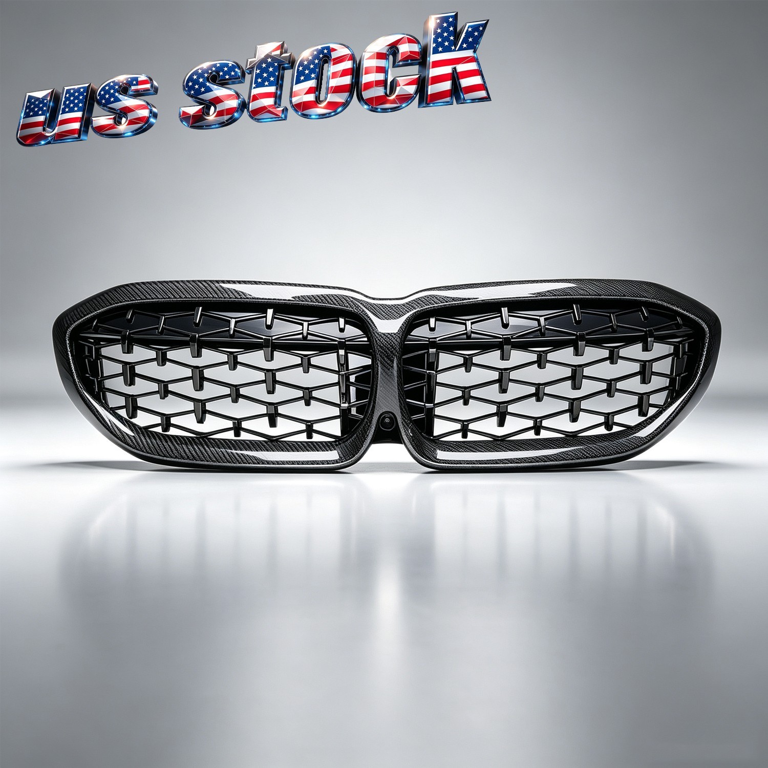Carbon Fiber Front Kidney Diamond Grill Grille for 2019-2022 BMW G20 330i M340i