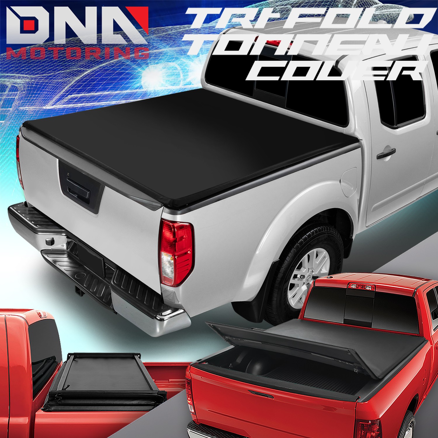 FOR 2005-2019 NISSAN FRONTIER 5\' BED ADJUSTABLE TRI-FOLD SOFT TOP TONNEAU COVER FOR 2005-2019 NISSAN FRONTIER 5\' BED ADJUSTABLE TRI-FOLD SOFT TOP TONNEAU COVER
