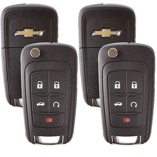 2 New Flip Key Keyless Entry Remotes for Chevrolet 5-button with Remote Start