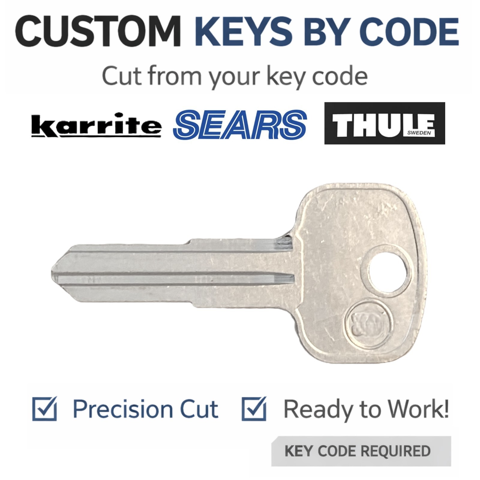 Roof Rack Keys Sears X-Cargo Thule Karrite Cut by Code Key 2802-3021