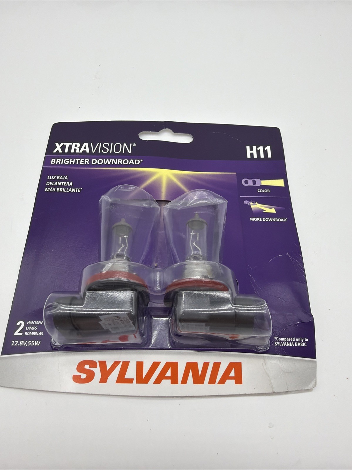 Sylvania H11 XtraVision Halogen Headlight Bulb (Pack of 2) - H11XV.2BP Sylvania H11 XtraVision Halogen Headlight Bulb (Pack of 2) - H11XV.2BP