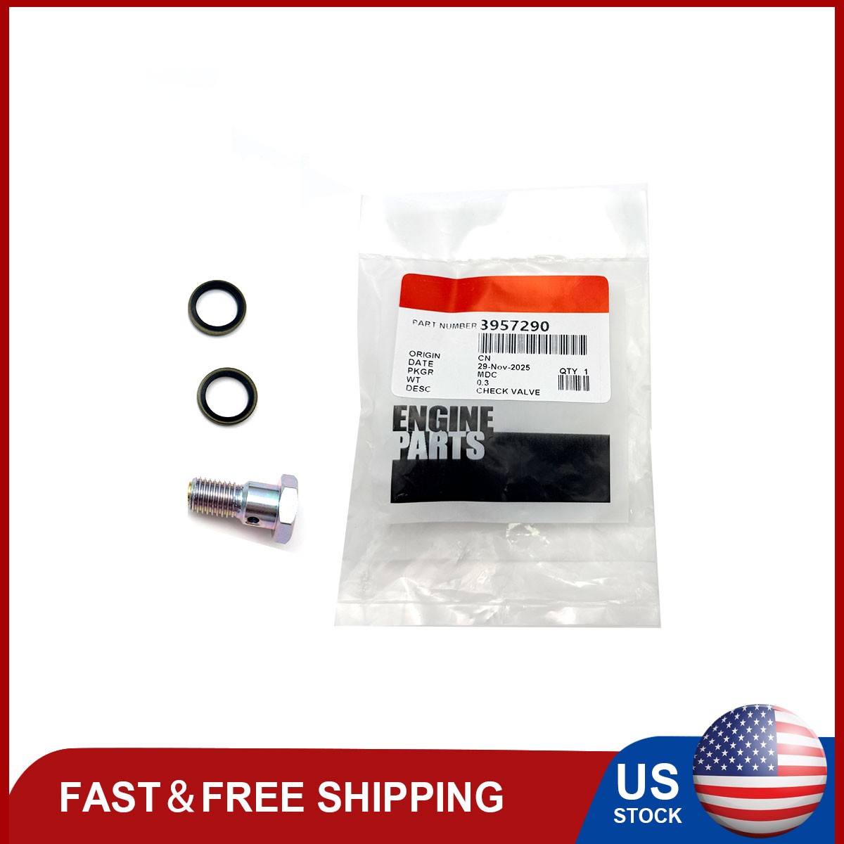 NEW 24V Common Rail Fuel Return Restricted Banjo Bolt 3957290 Fits Dodge Cummins