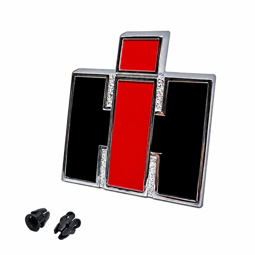 IH Hood Emblem Scout 800 - Chrome plated With Red & Black Accents