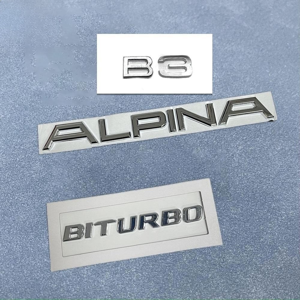 Gloss Chrome For Alpina B3 Biturbo Car Trunk Emblem Badge Sticker Replace 1 Set