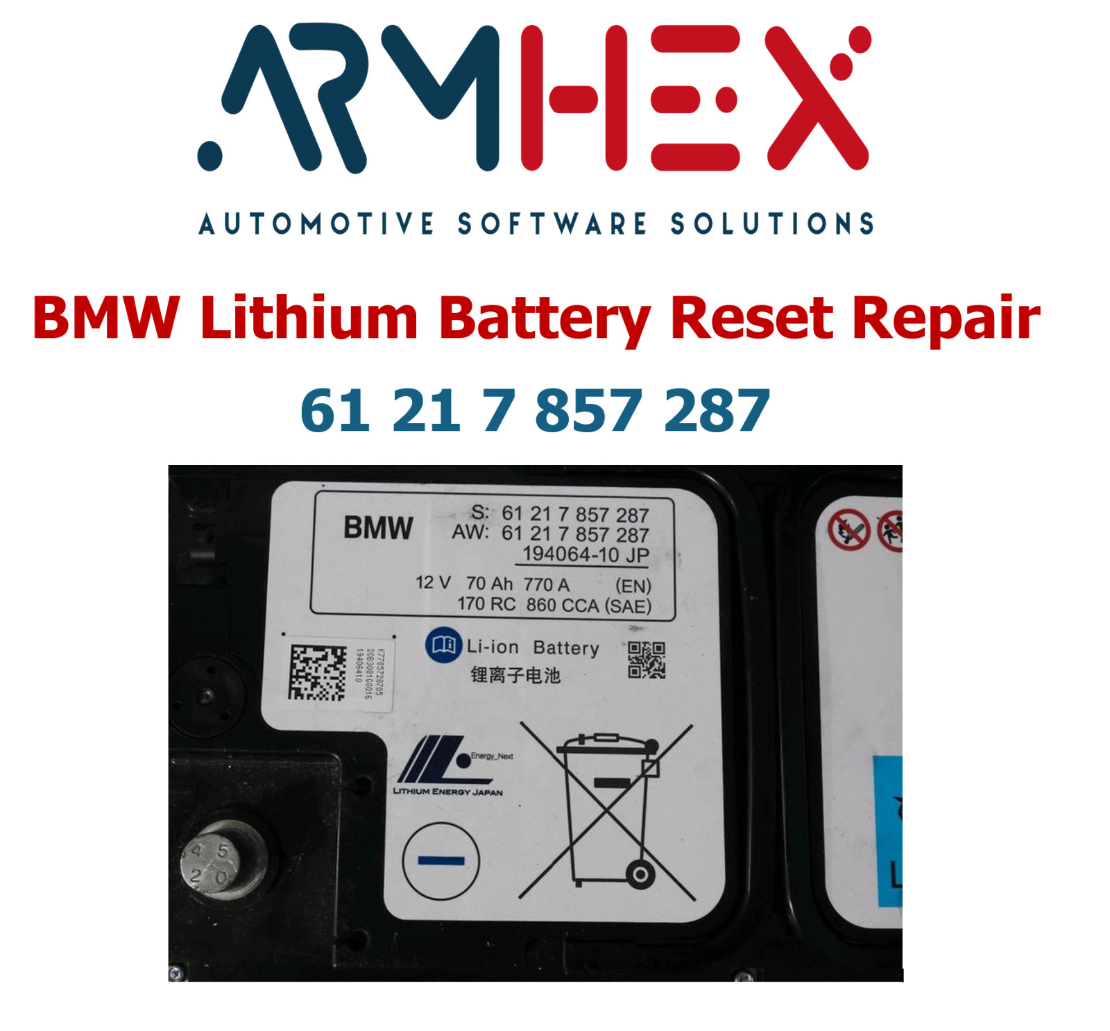 BMW M5 M8 61217857287 Lithium Ion Battery BMS Repair Service