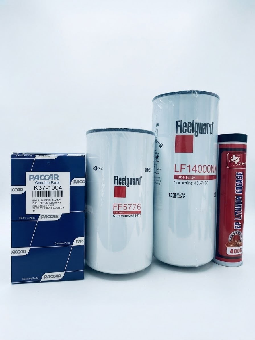 KIT Filtro LF14000NN, FF5776 fleetguard, K37-1004 Paccar, 1 GRASE FOR CUMMINS KIT Filtro LF14000NN, FF5776 fleetguard, K37-1004 Paccar, 1 GRASE FOR CUMMINS