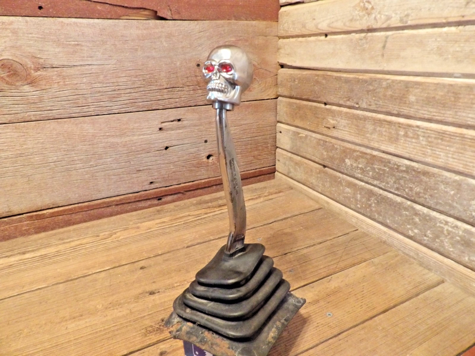 Vintage HURTS Chrome 4 Speed Gear Shifter Handle With Skull