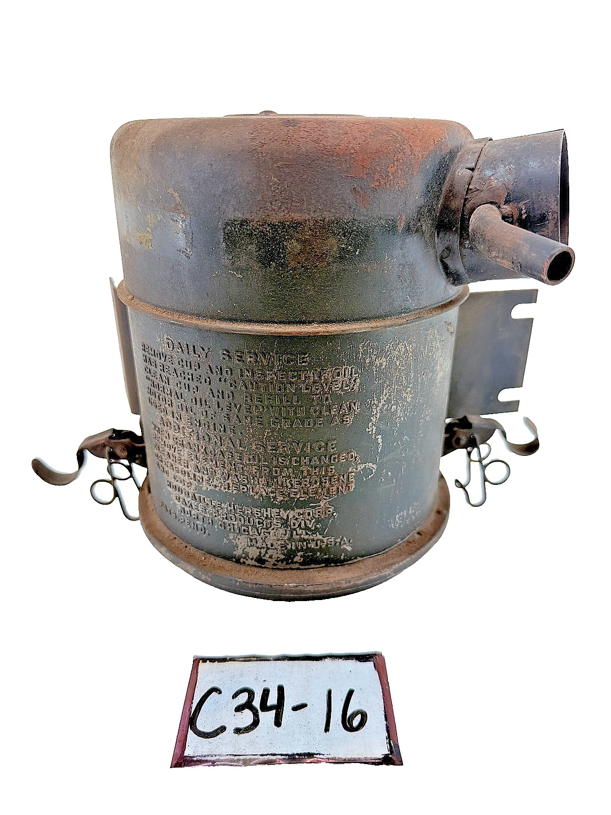 OEM WWII Willys MB Ford GPW Jeep M38 CJ2A Oil Bath Air Cleaner Type-2 C35-16