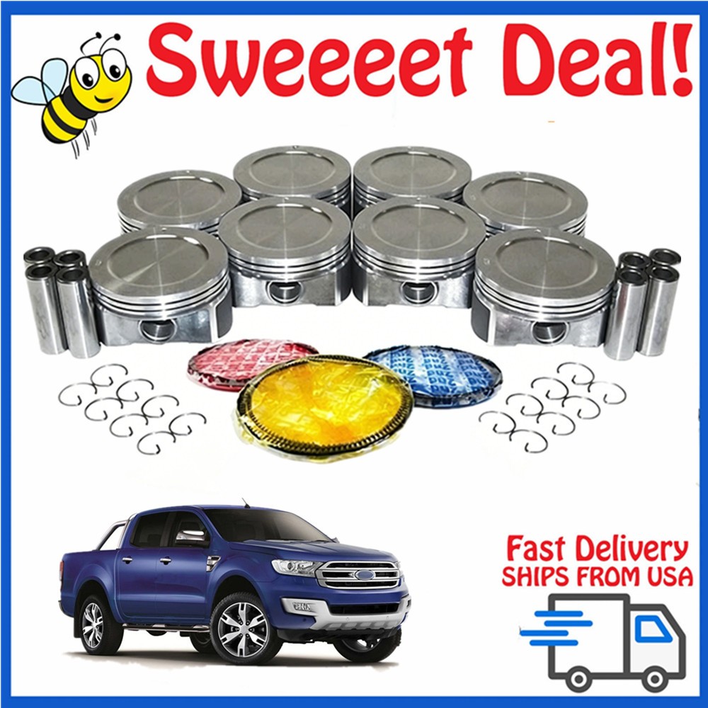 NEW STD PISTONS & PISTON RINGS SET FOR 1999-2007 CHEVY GM CADILLAC 4.8L 5.3L V8