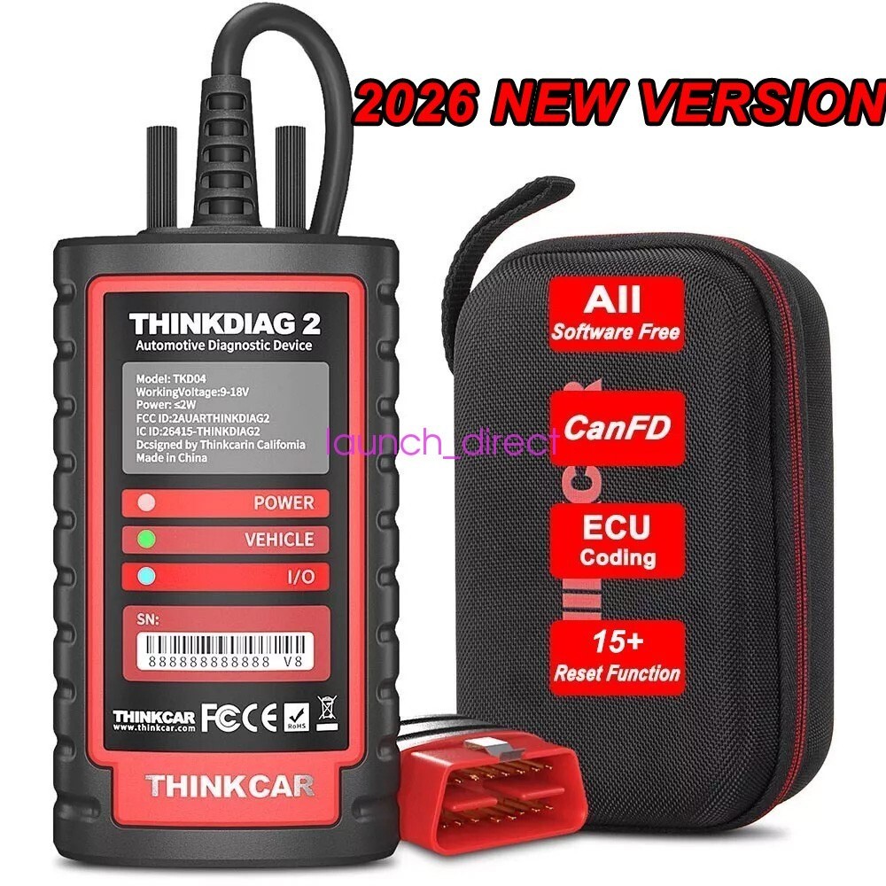 2026 THINKDIAG 2 Car OBD2 Scanner Bidirectional All System Diagnostic Tool CANFD