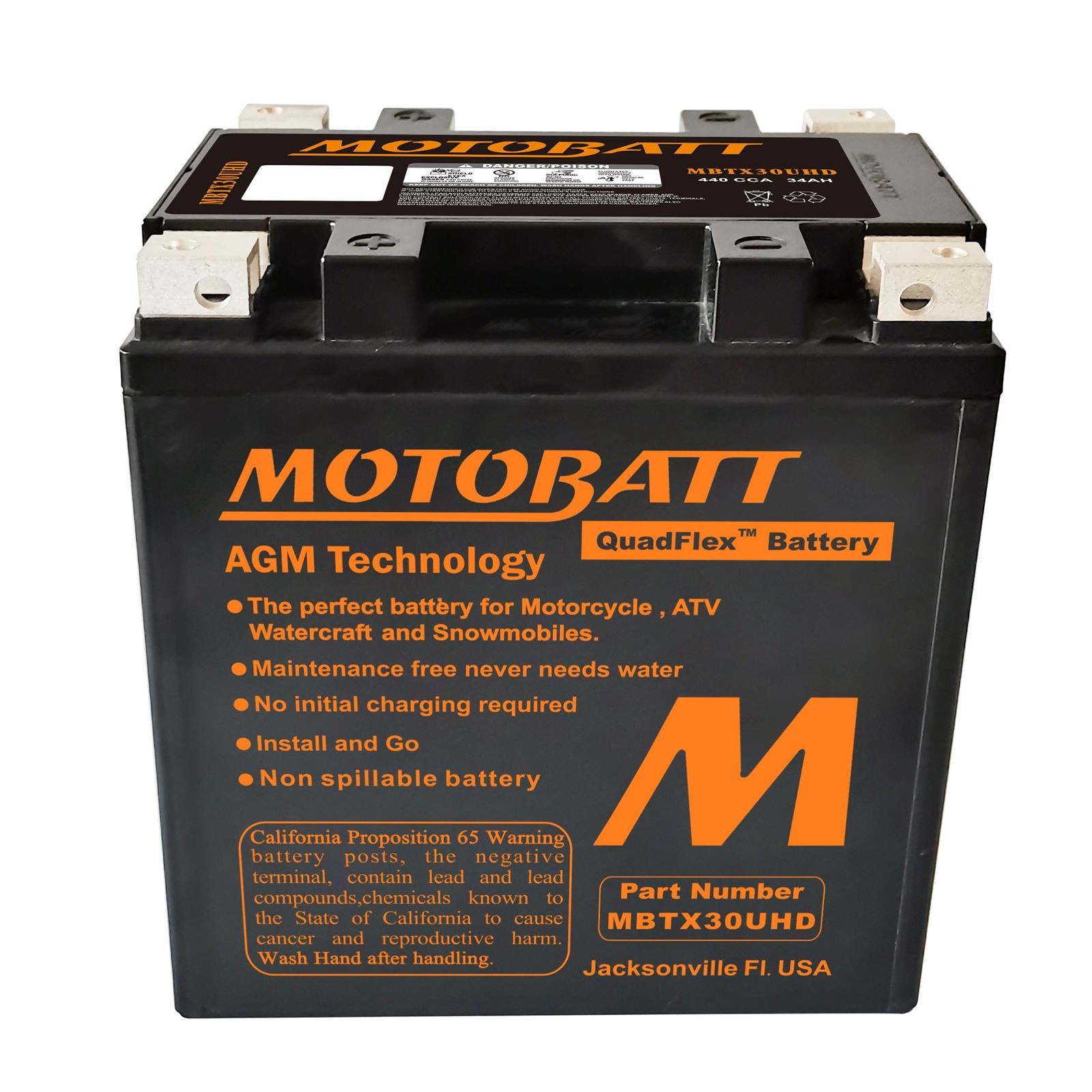 Motobatt Battery Sealed - Factory Activated -  MBTX30U(HD) MBTX30UHD