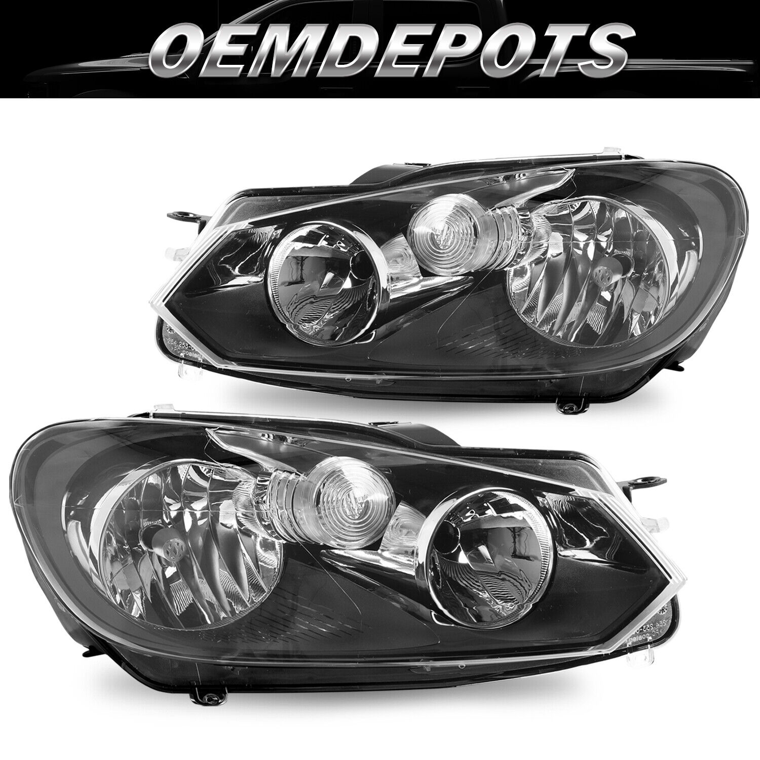 For 2010-2014 Volkswagen Sportwagen Golf/Jetta Headlight Assembly Lamps LH+RH