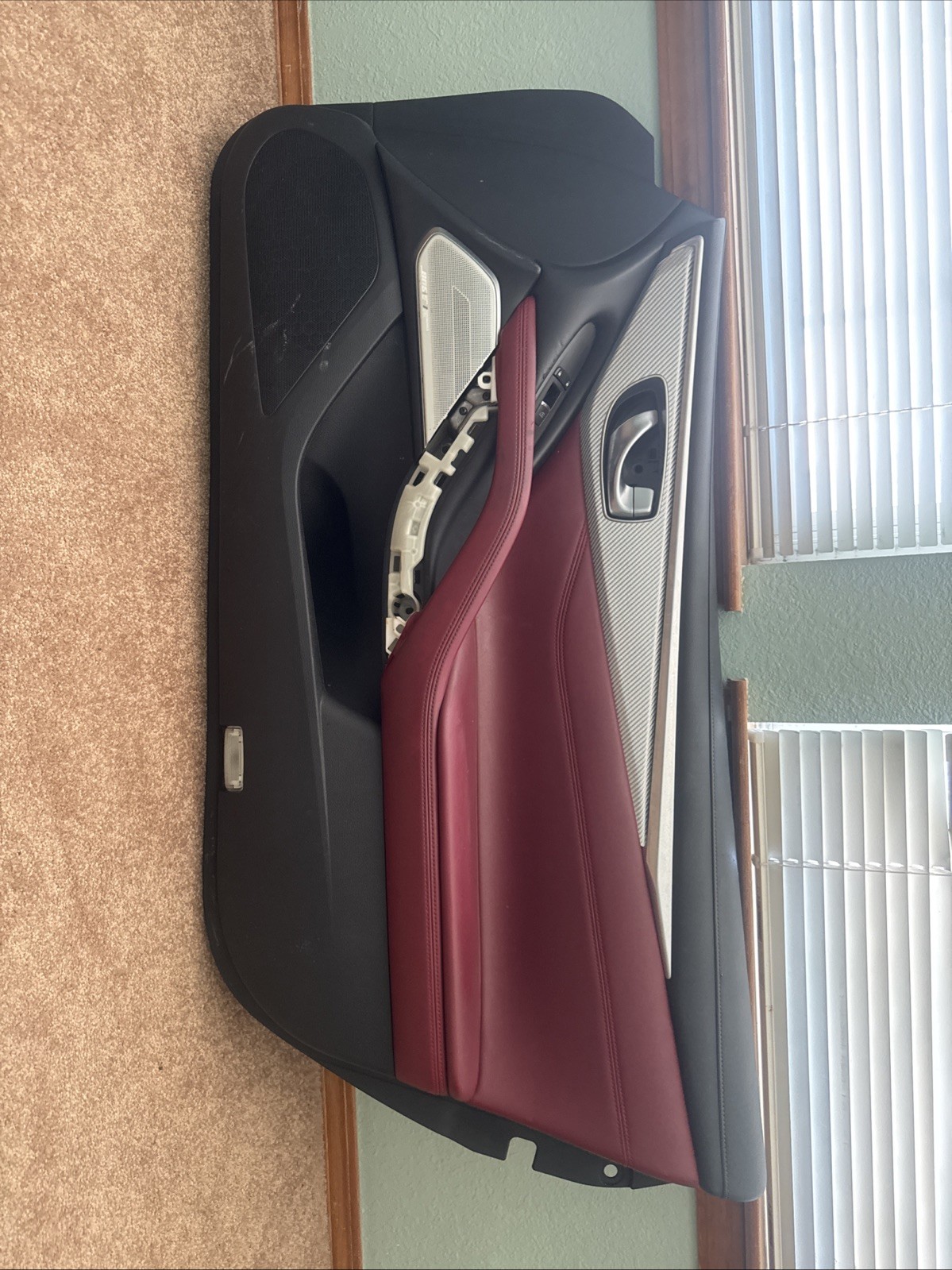 17 18 19 INFINITI Q60 OEM RH Front Right Passenger Door Trim Panel Monaco Red 17 18 19 INFINITI Q60 OEM RH Front Right Passenger Door Trim Panel Monaco Red