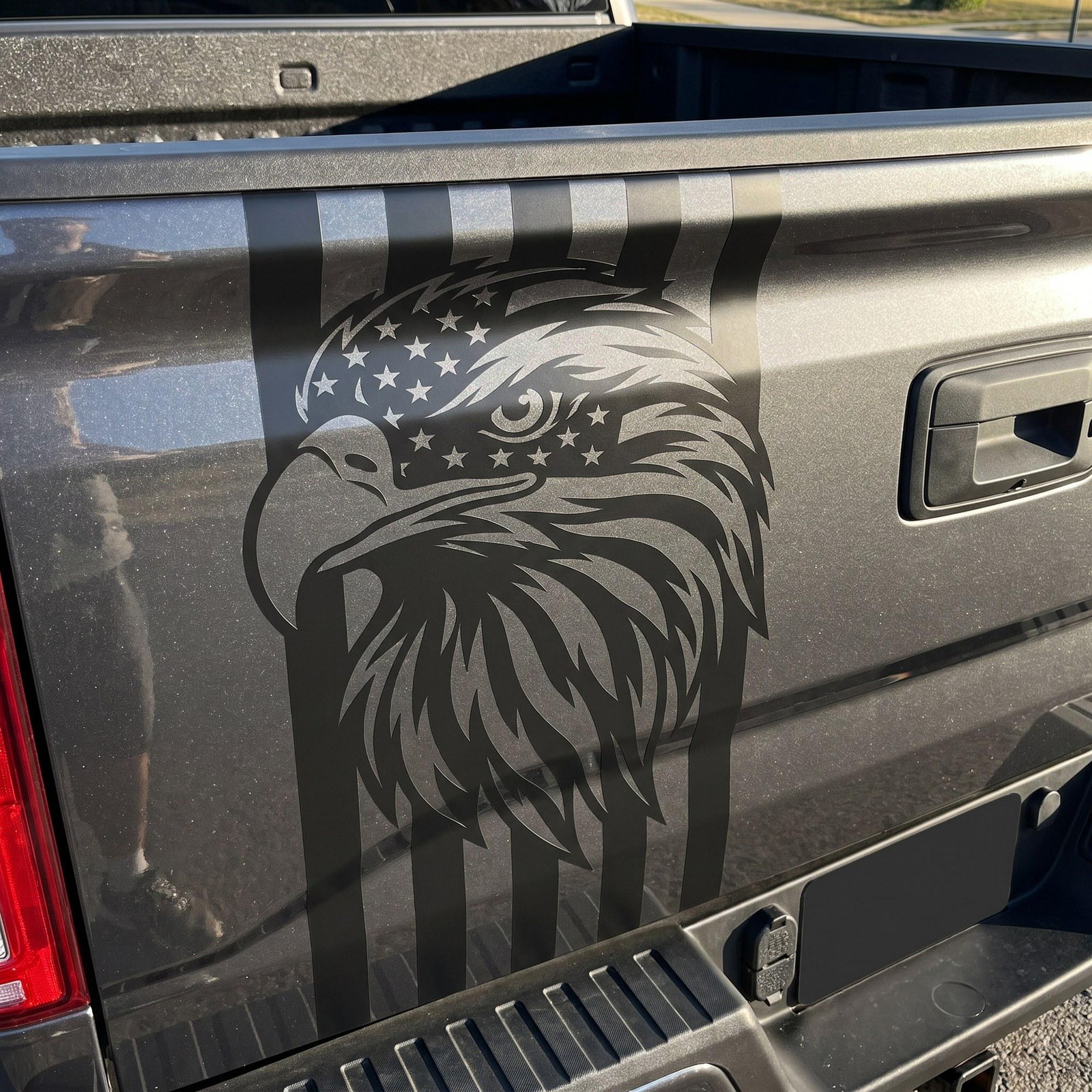 American Flag Eagle Tailgate Decal