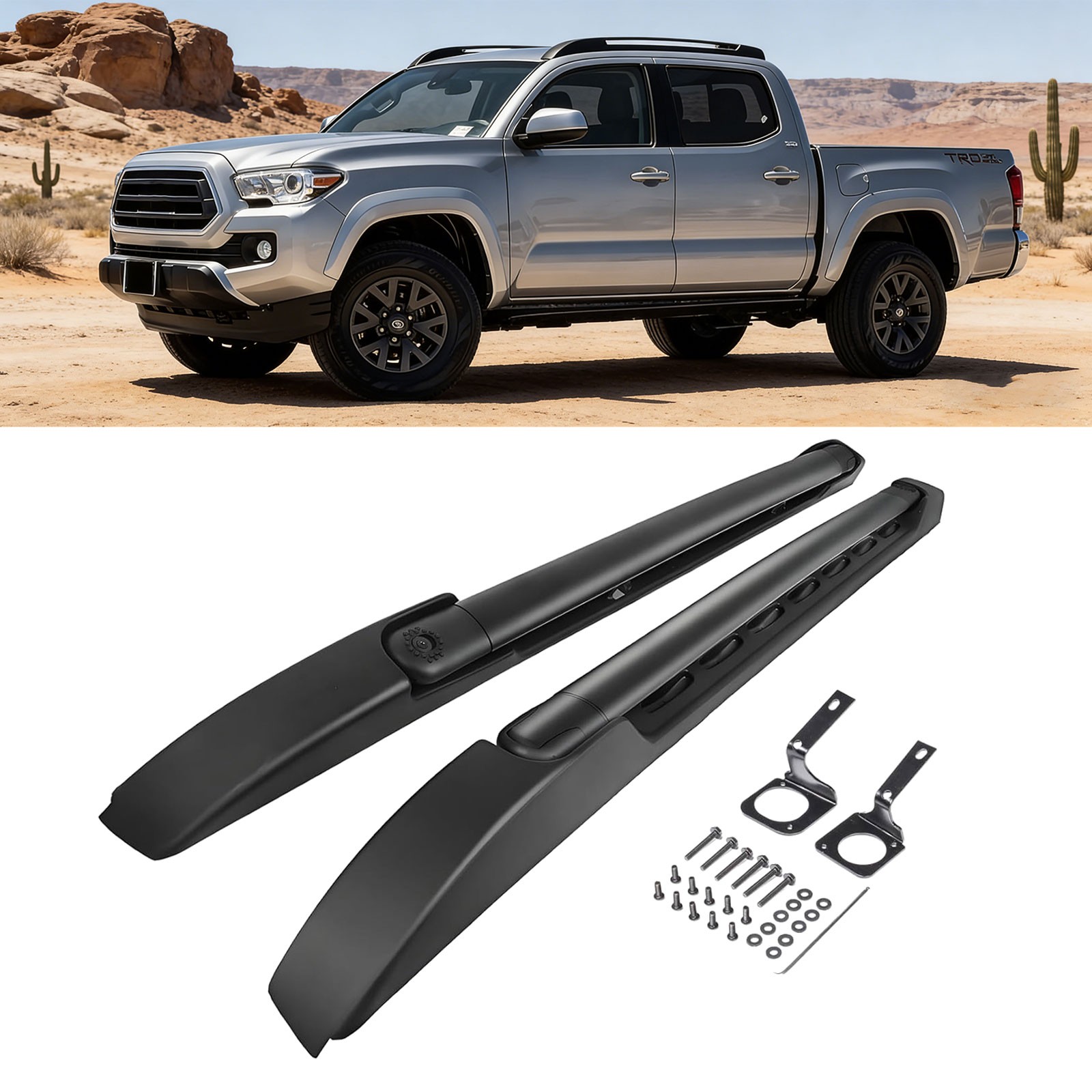 For 2005-2023 Toyota Tacoma Double Cab Top Roof Rack Cross Bars Side Rails Set For 2005-2023 Toyota Tacoma Double Cab Top Roof Rack Cross Bars Side Rails Set