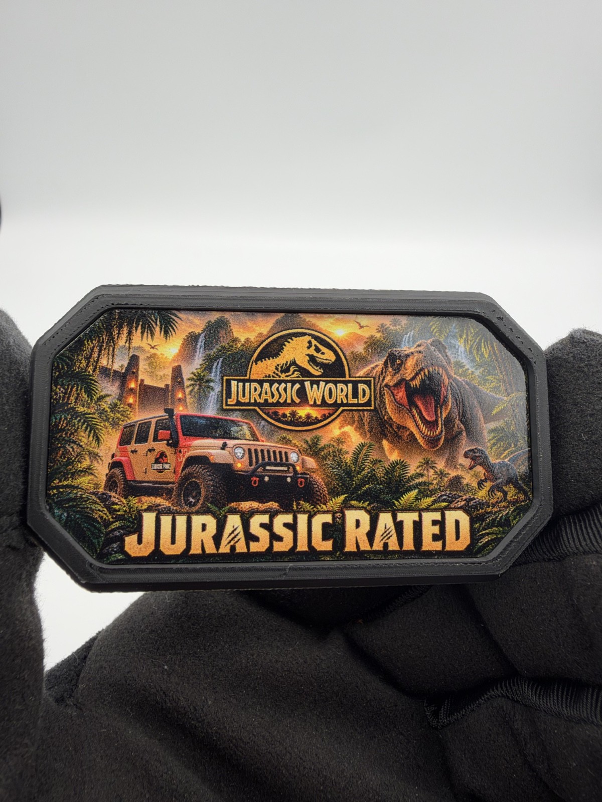 Jurassic World Uv Edition Badge of Honor 3M Adhesive Acrylic Emblem For Jeep Jurassic World Uv Edition Badge of Honor 3M Adhesive Acrylic Emblem For Jeep