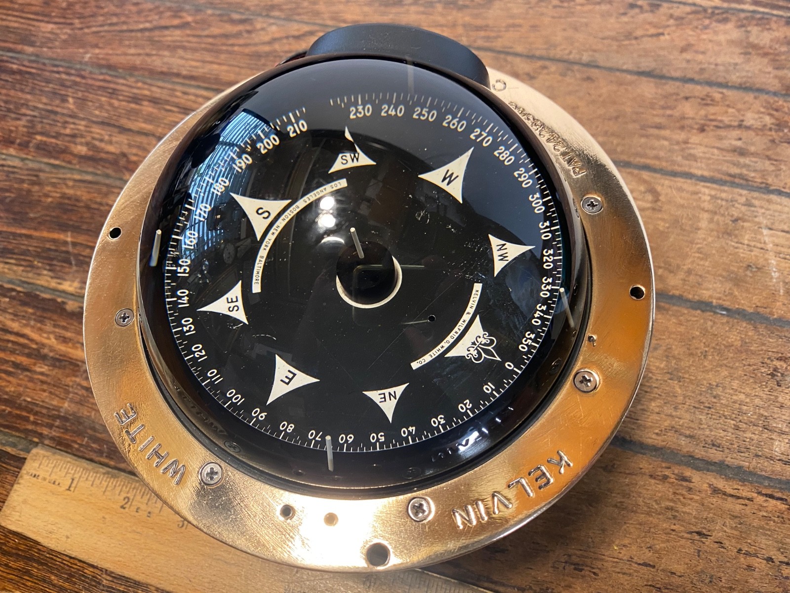 Polished Brass Kelvin-White Danforth Constellation Dash Mount Compass 5