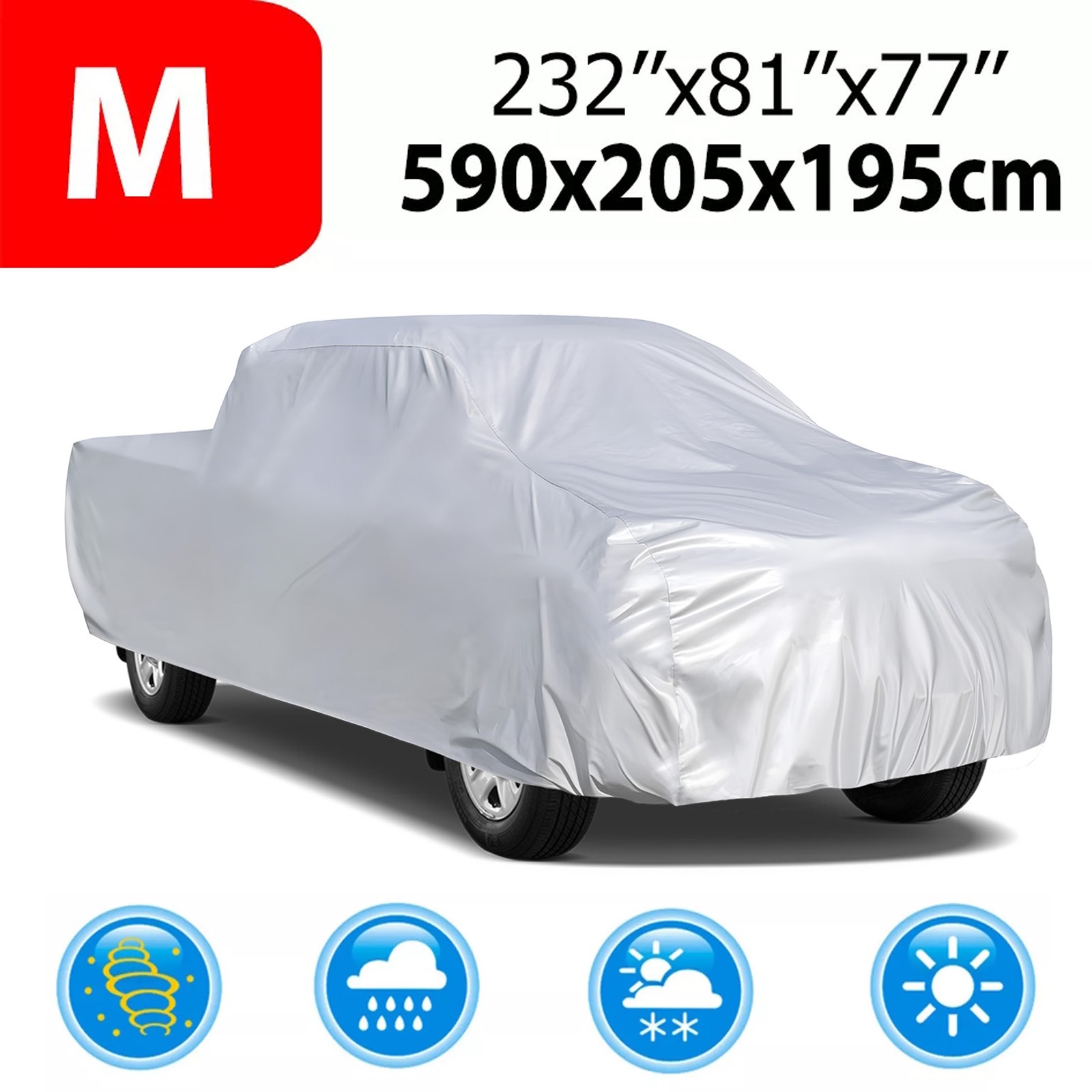 NEVERLAND Pickup Truck Car Cover Water Resistant Rain Snow Dust Sun UV Resistant