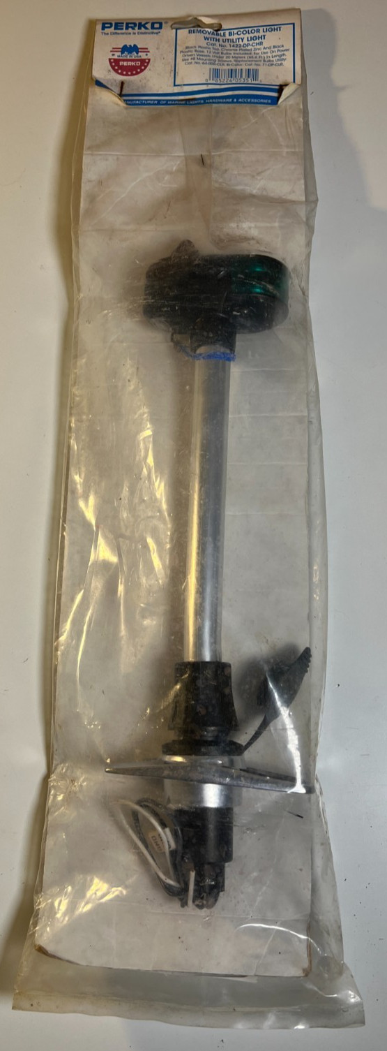 NOS PERKO Removable Bi-Color Navigation Light Deck Chrome 12V Boat Marine