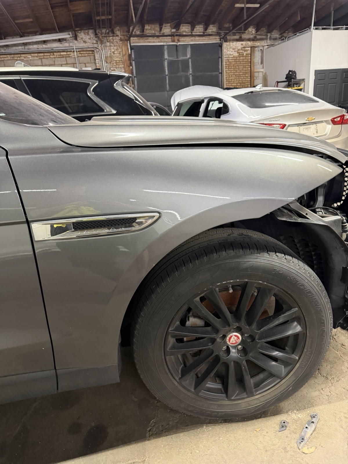 2017-2026 JAGUAR F-PACE FRONT RIGHT (PASSENGER SIDE) FENDER (GRAY 1AU) OEM 2024
