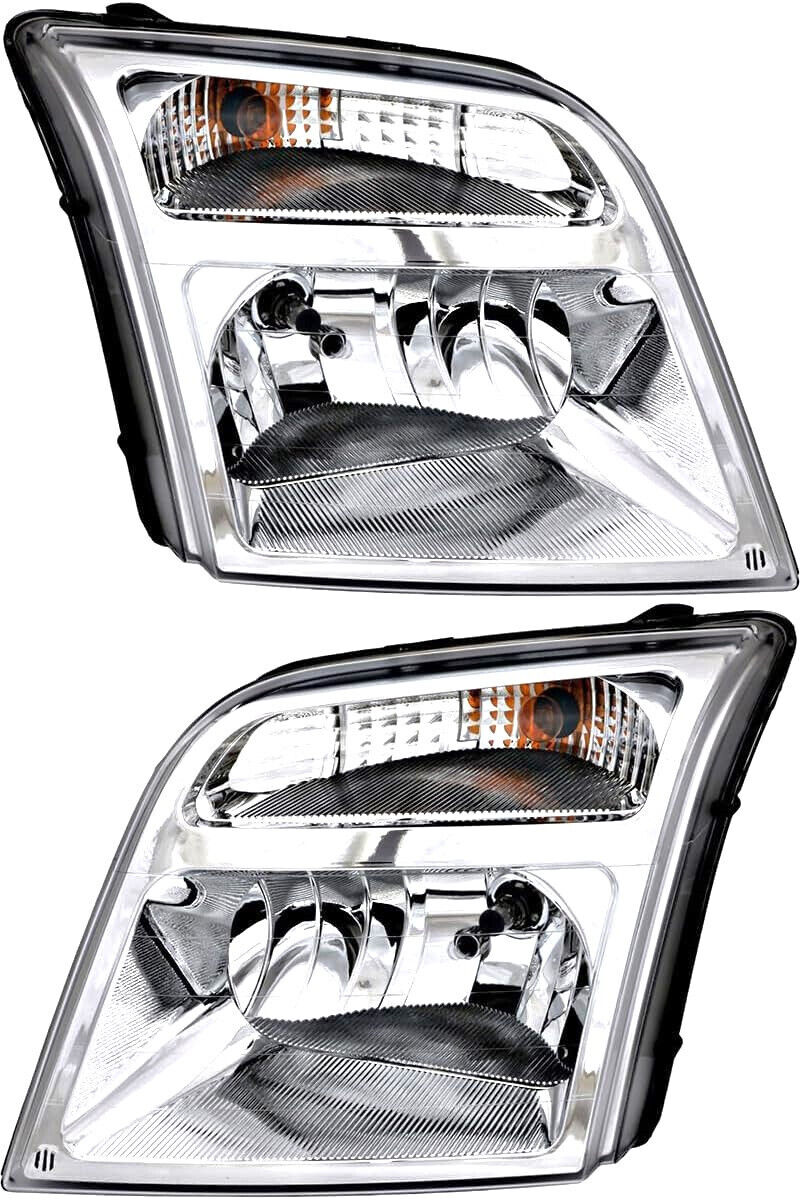 Pair Right Left headlights & bulbs for 2010 2011 2012 2013 Ford Transit Connect