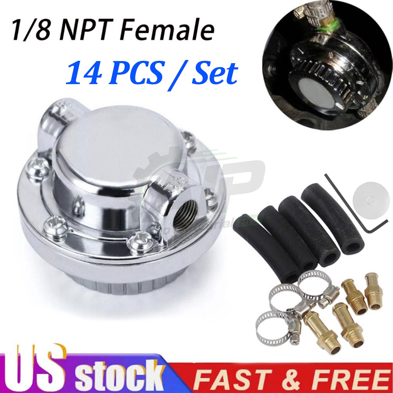 1-6PSI Universal Adjustable Fuel Pressure Regulator Kit For Carburetor Engine US