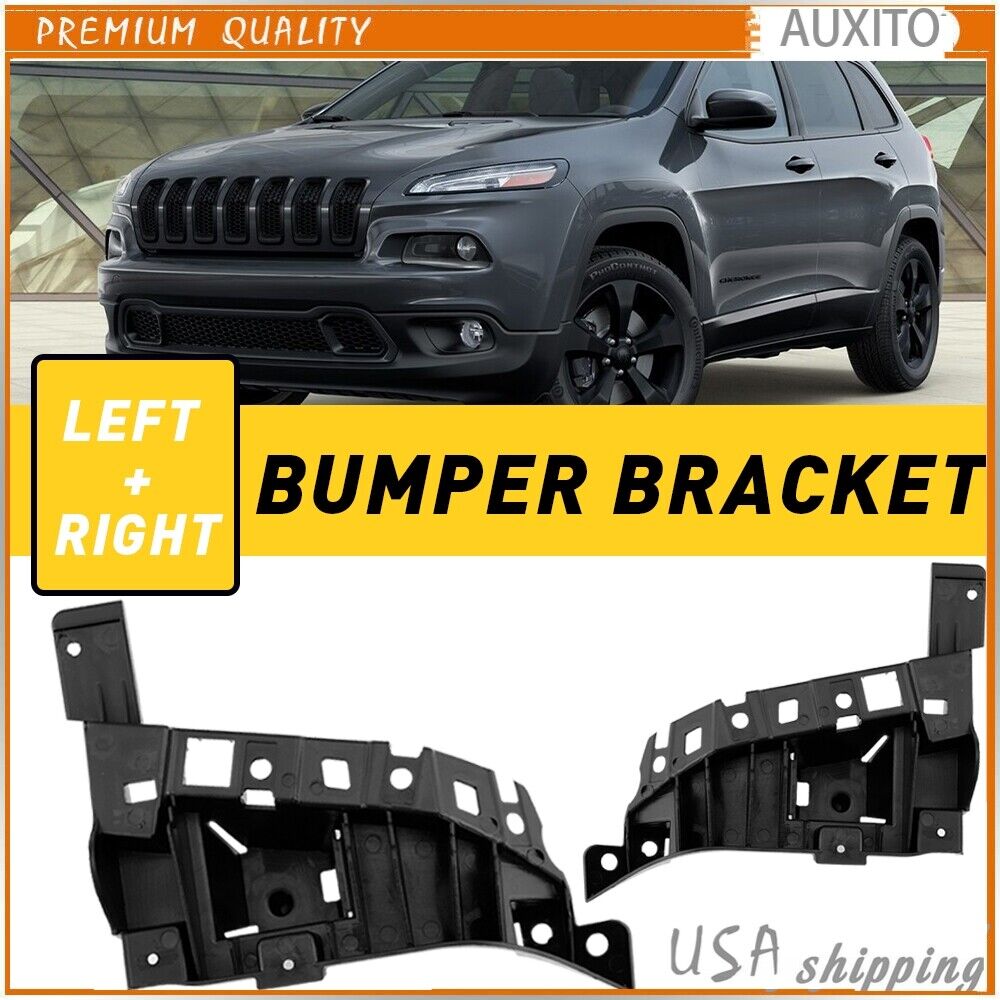 2PC Front Bumper Support Brace Mount Brackets For 14-18 Jeep Cherokee 68210065AD